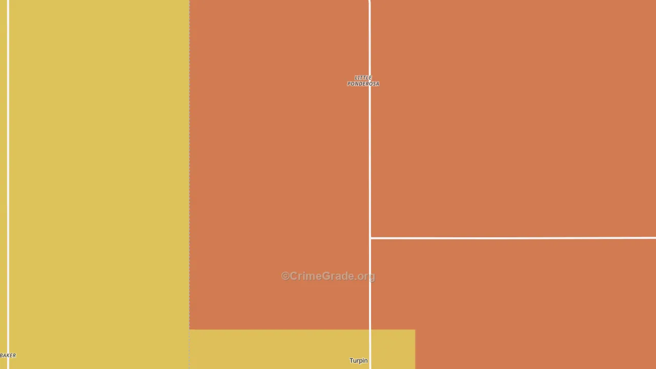 Turpin, OK Map of Vandalism Rates