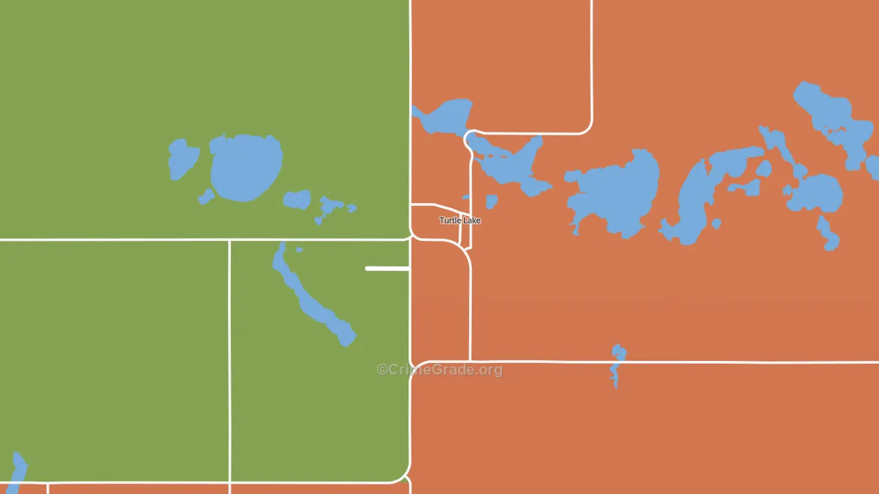 Turtle Lake, ND Map of Vandalism Rates