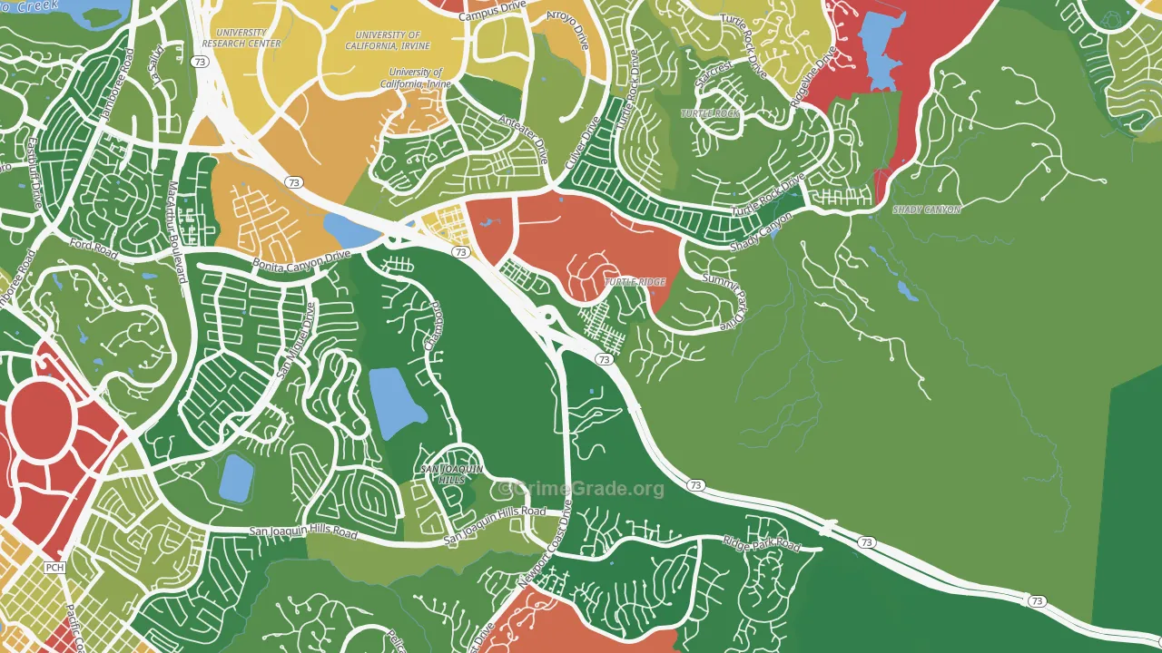 Turtle Ridge, Irvine, CA Map of Vandalism Rates