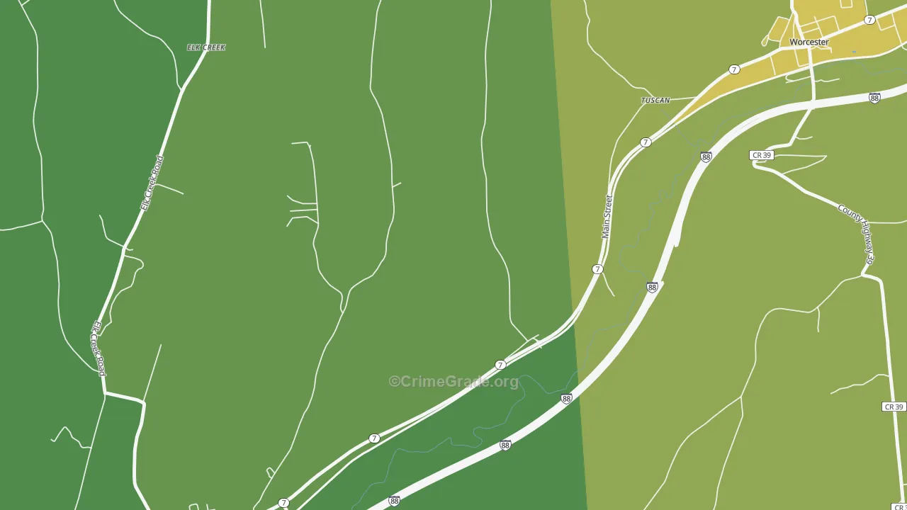Tuscan, NY Map of Vandalism Rates