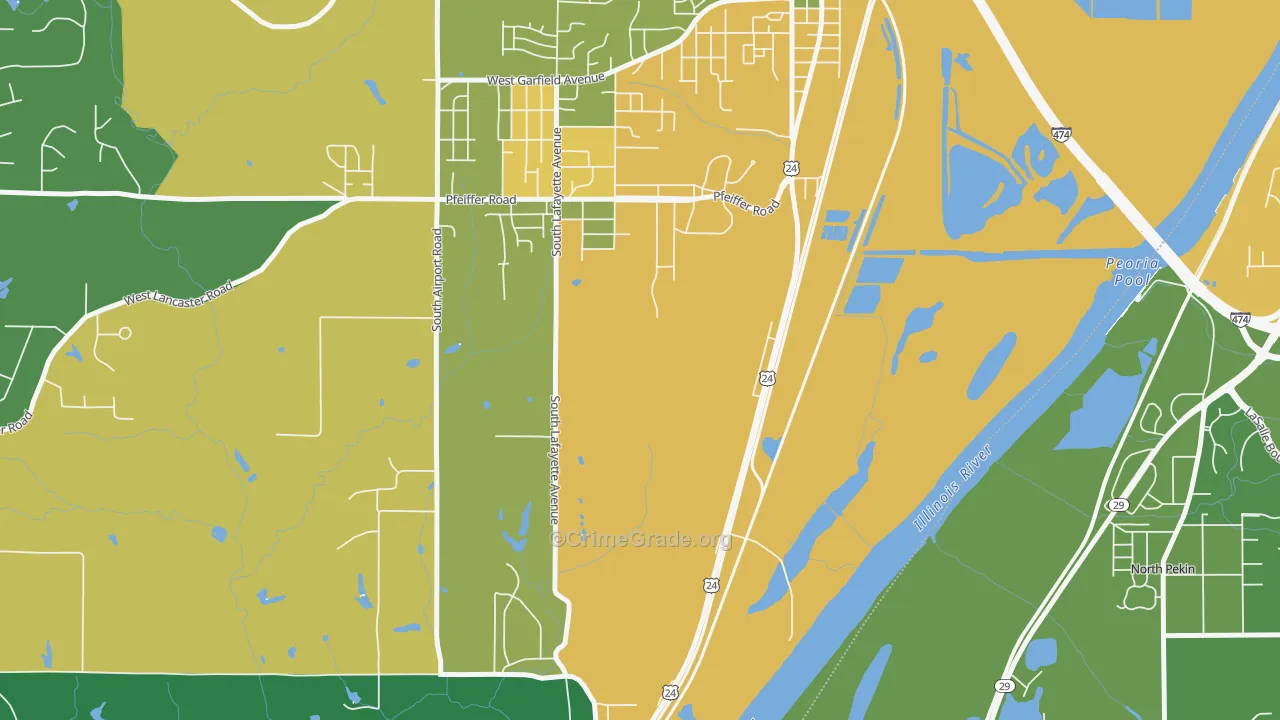 Tuscarora, IL Map of Vandalism Rates