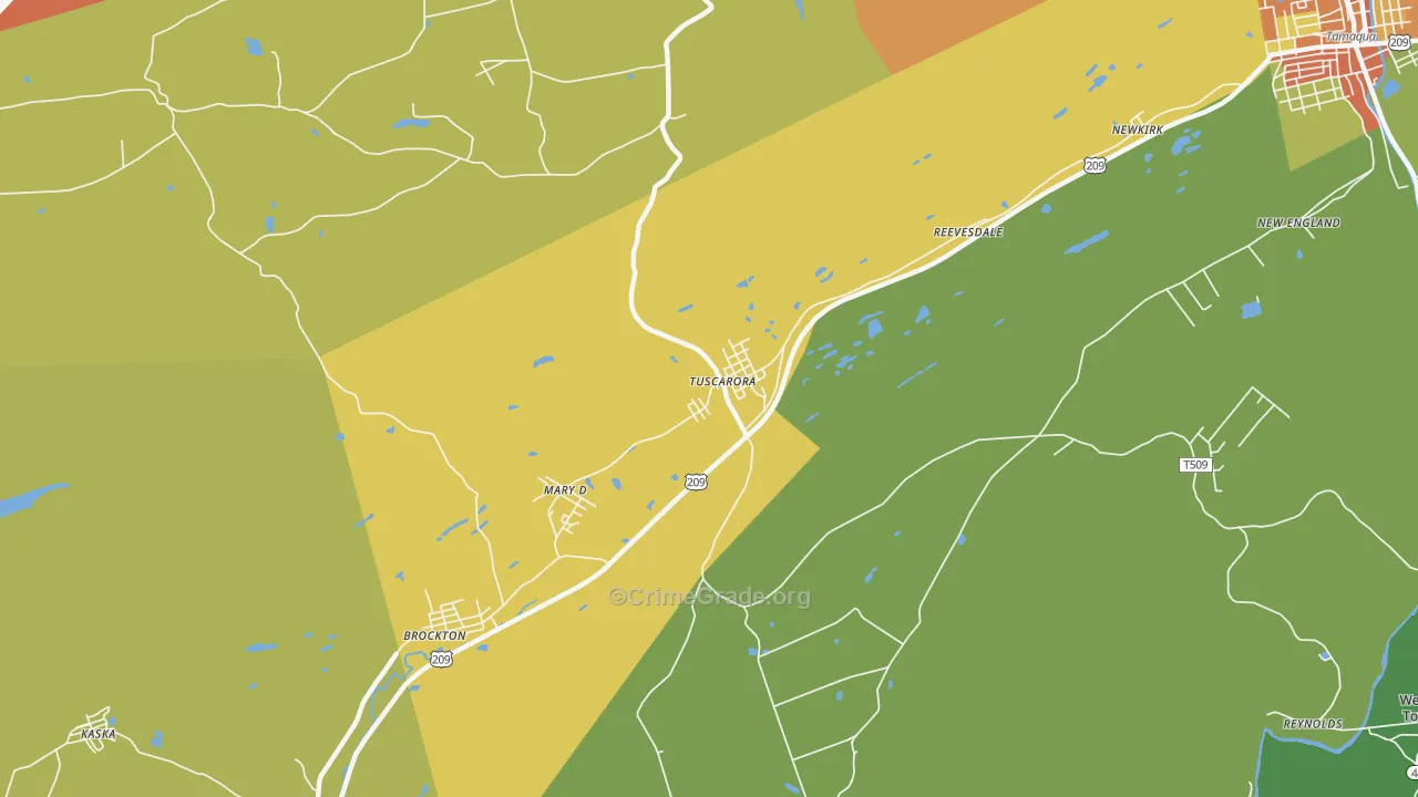 Tuscarora, PA Map of Vandalism Rates