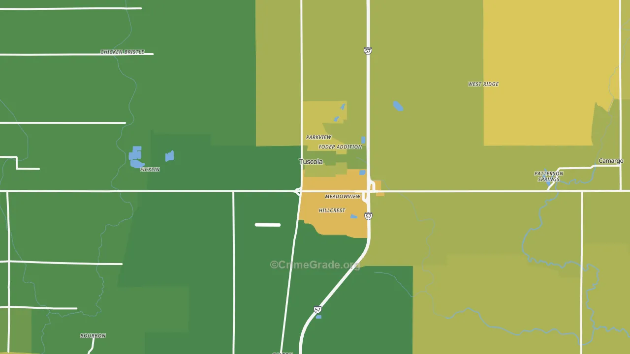 Tuscola, IL Map of Vandalism Rates
