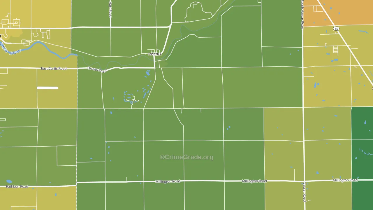 Tuscola, MI Map of Vandalism Rates