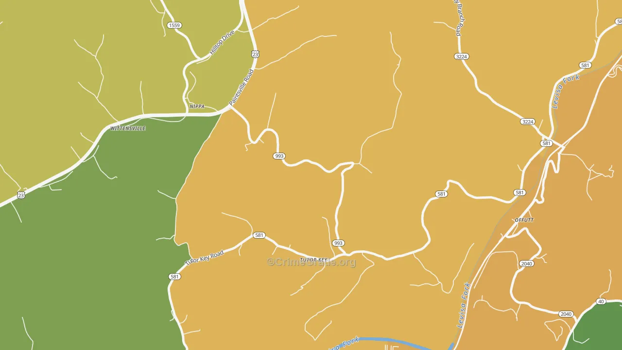 Tutor Key, KY Map of Vandalism Rates