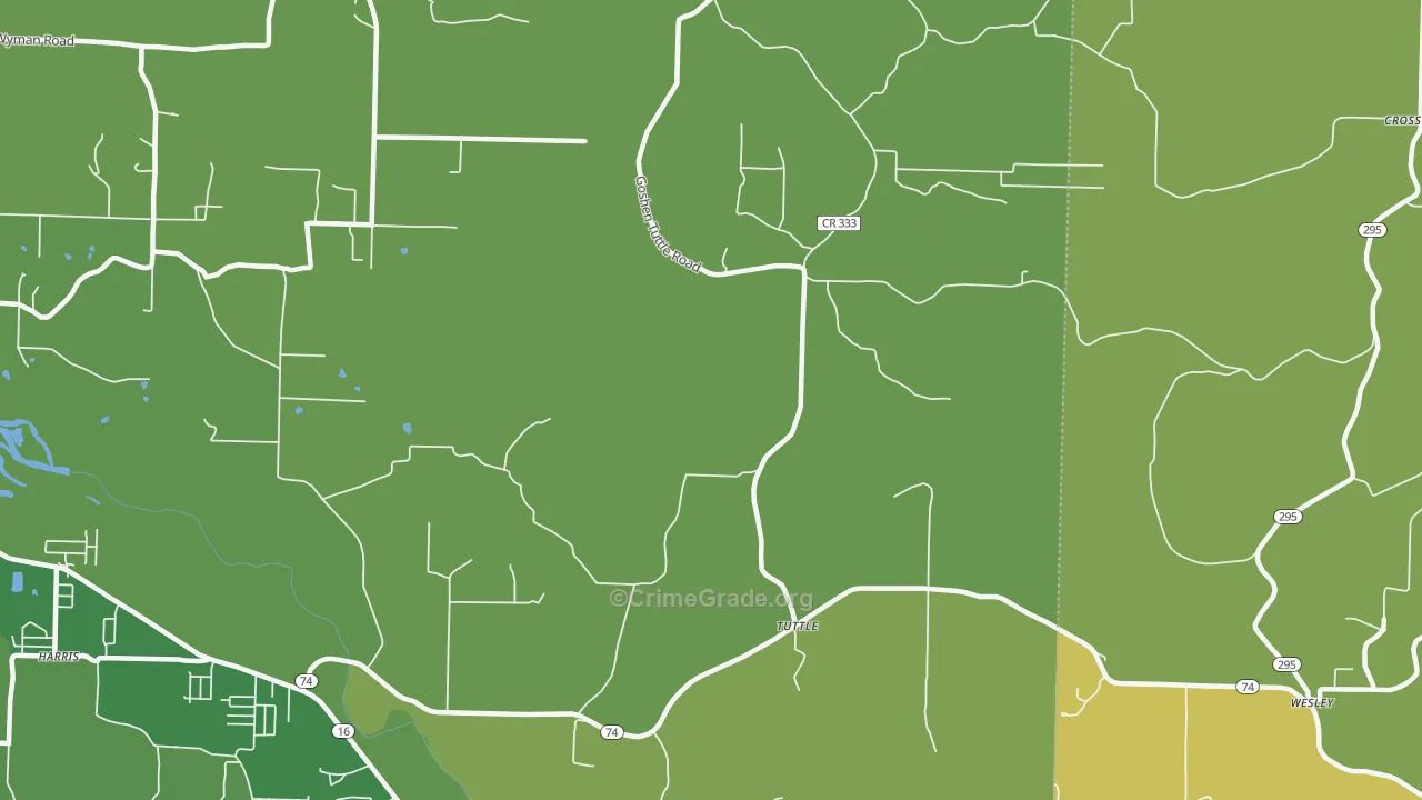 Tuttle, AR Map of Vandalism Rates