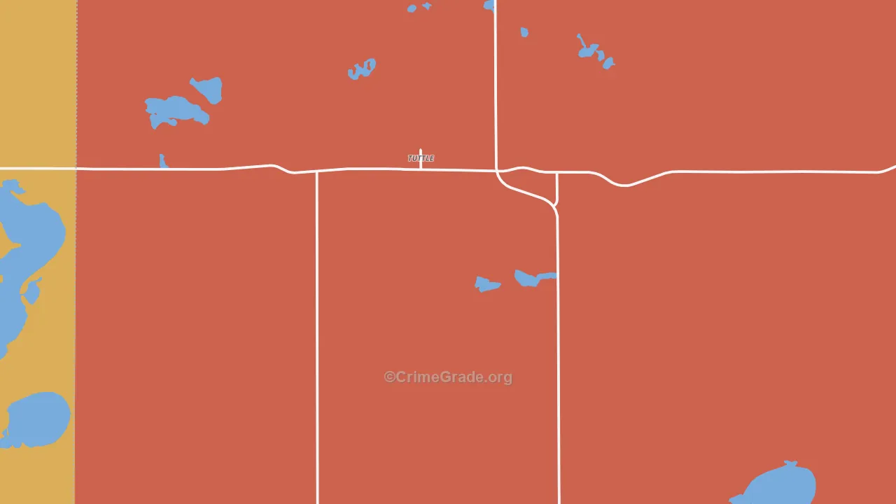 Tuttle, ND Map of Vandalism Rates