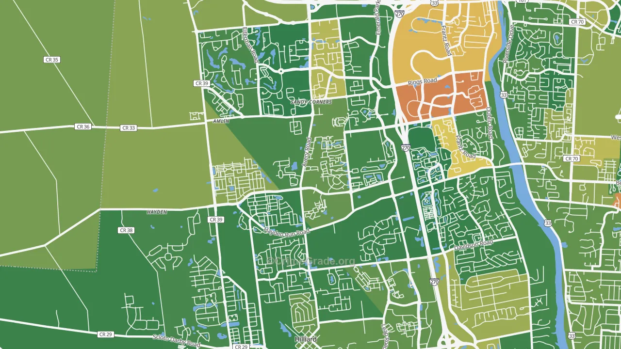Tuttle West, Dublin, OH Map of Vandalism Rates