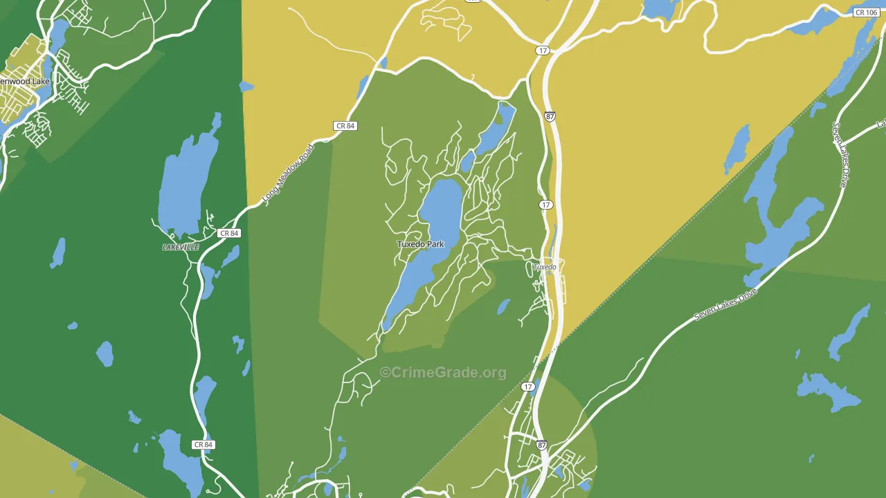 Tuxedo Park, NY Map of Vandalism Rates