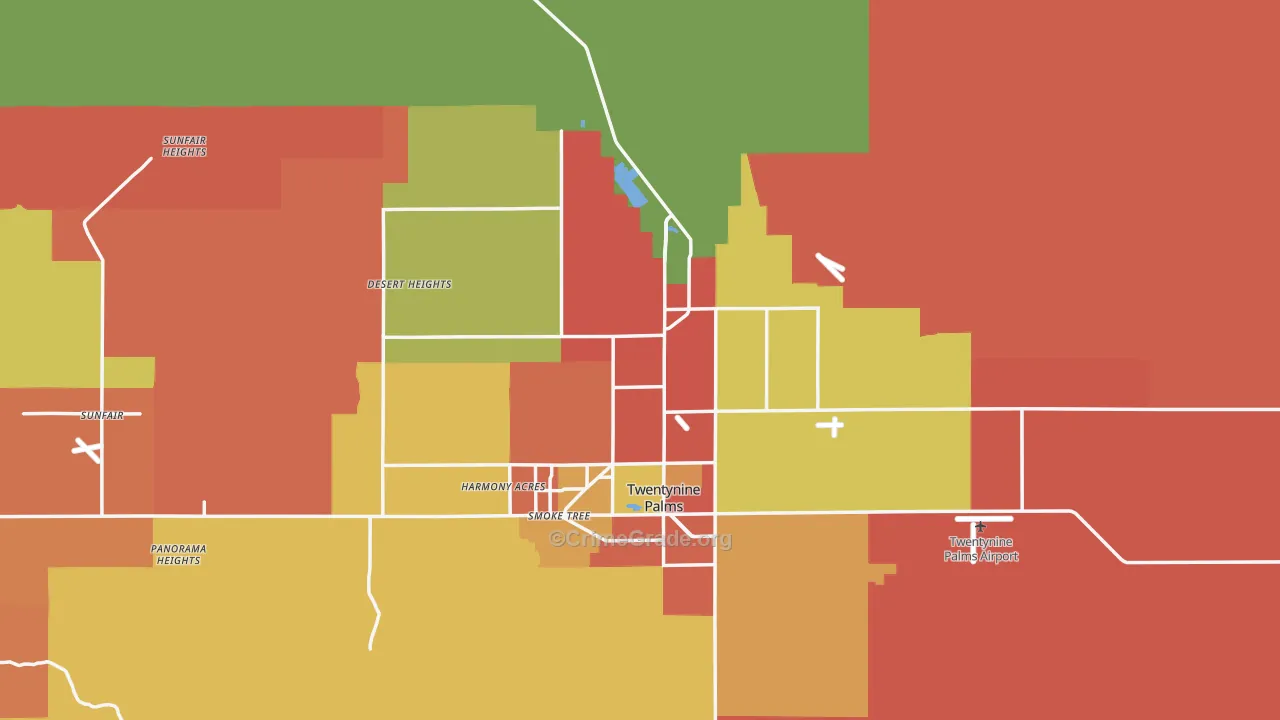 Twentynine Palms, CA Map of Vandalism Rates