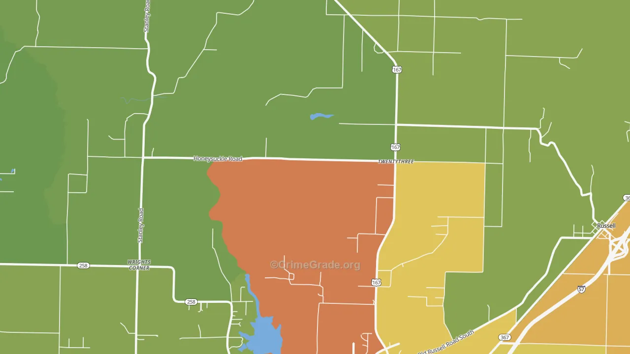 Twentythree, AR Map of Vandalism Rates