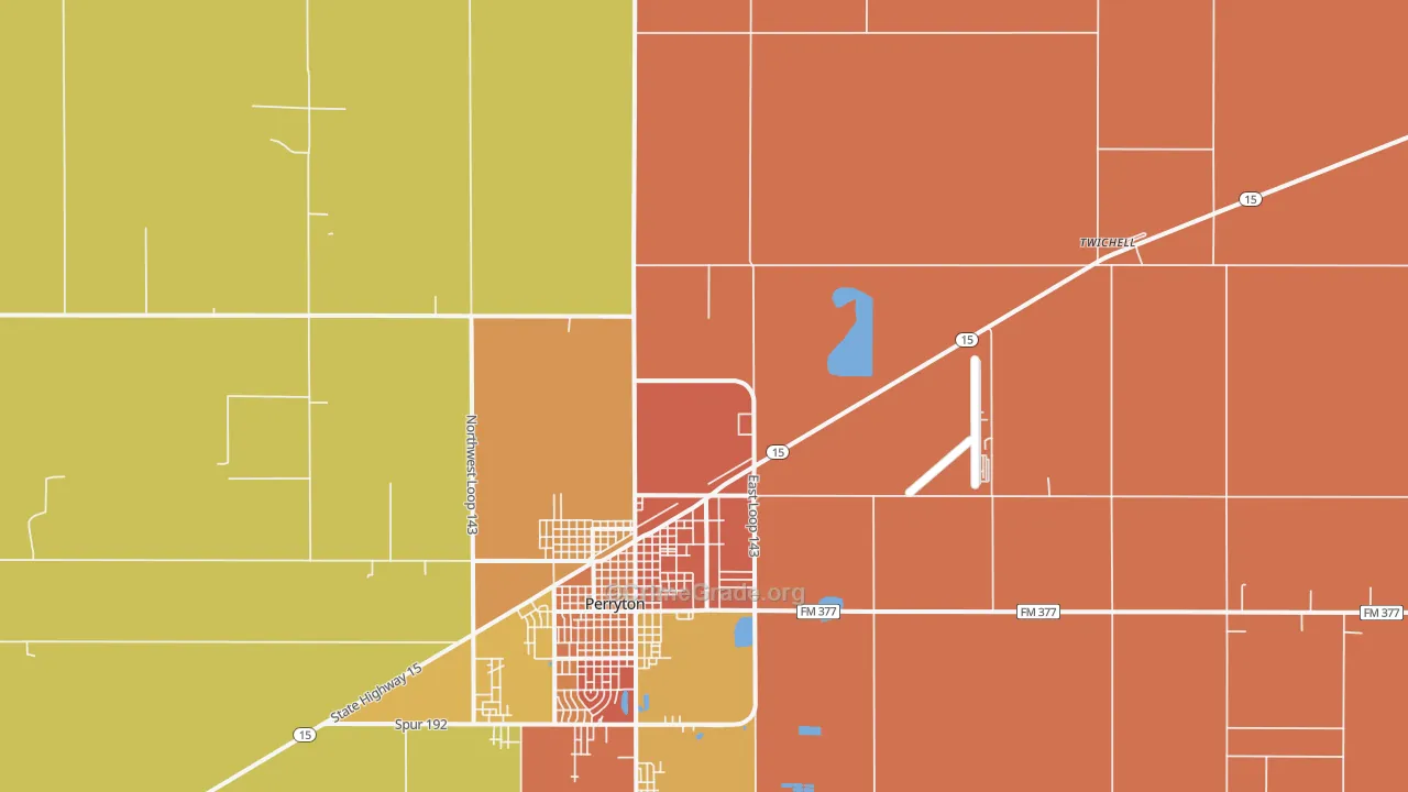 Twichell, TX Map of Vandalism Rates