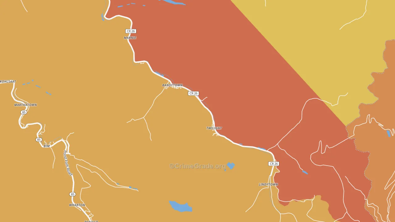 Twilight, WV Map of Vandalism Rates