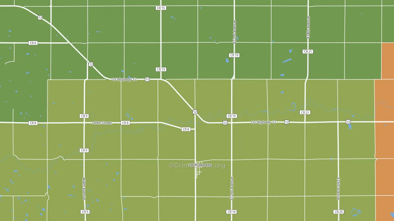 Twin Brooks, SD Map of Vandalism Rates