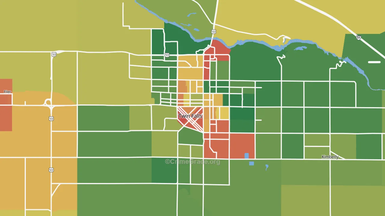 Twin Falls, ID Map of Vandalism Rates