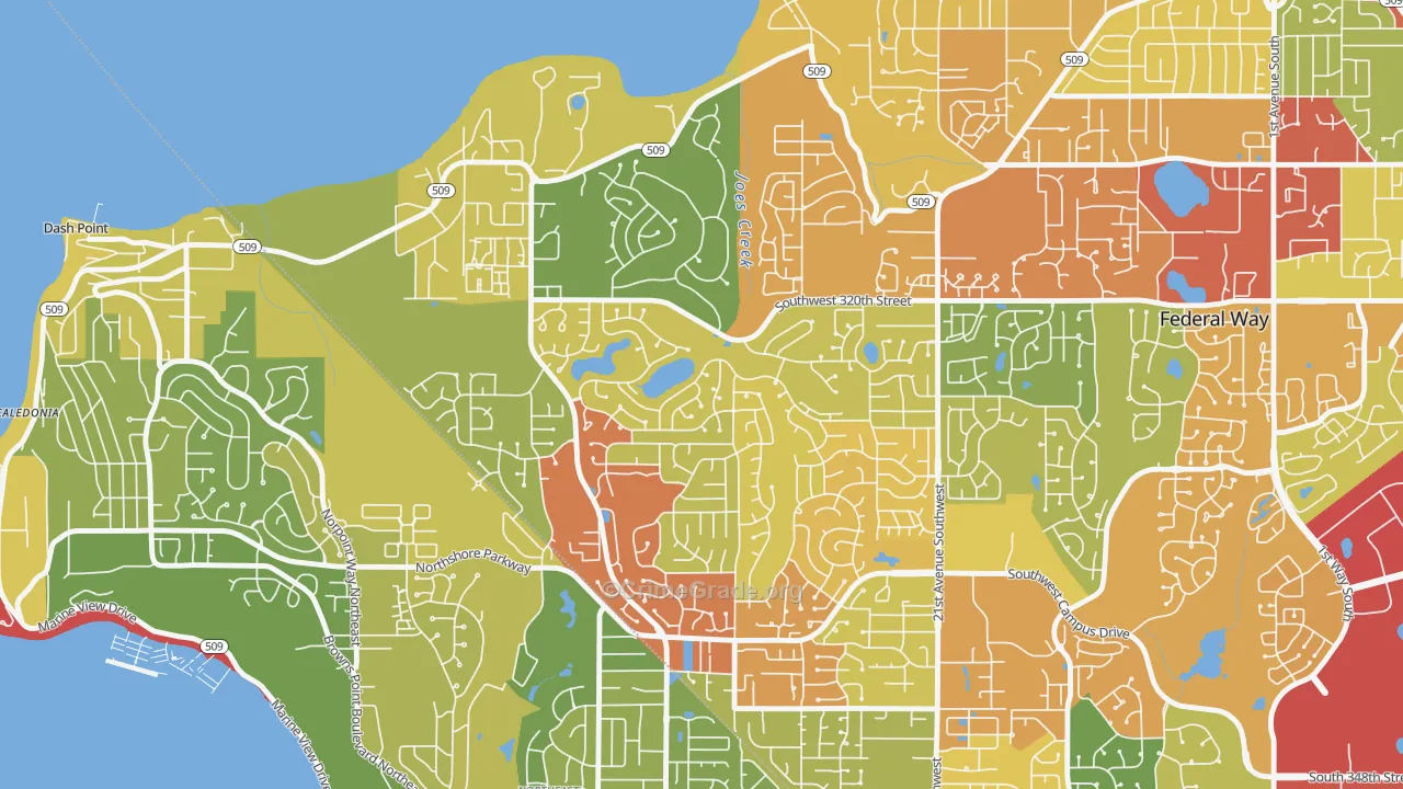 Twin Lakes, Federal Way, WA Map of Vandalism Rates