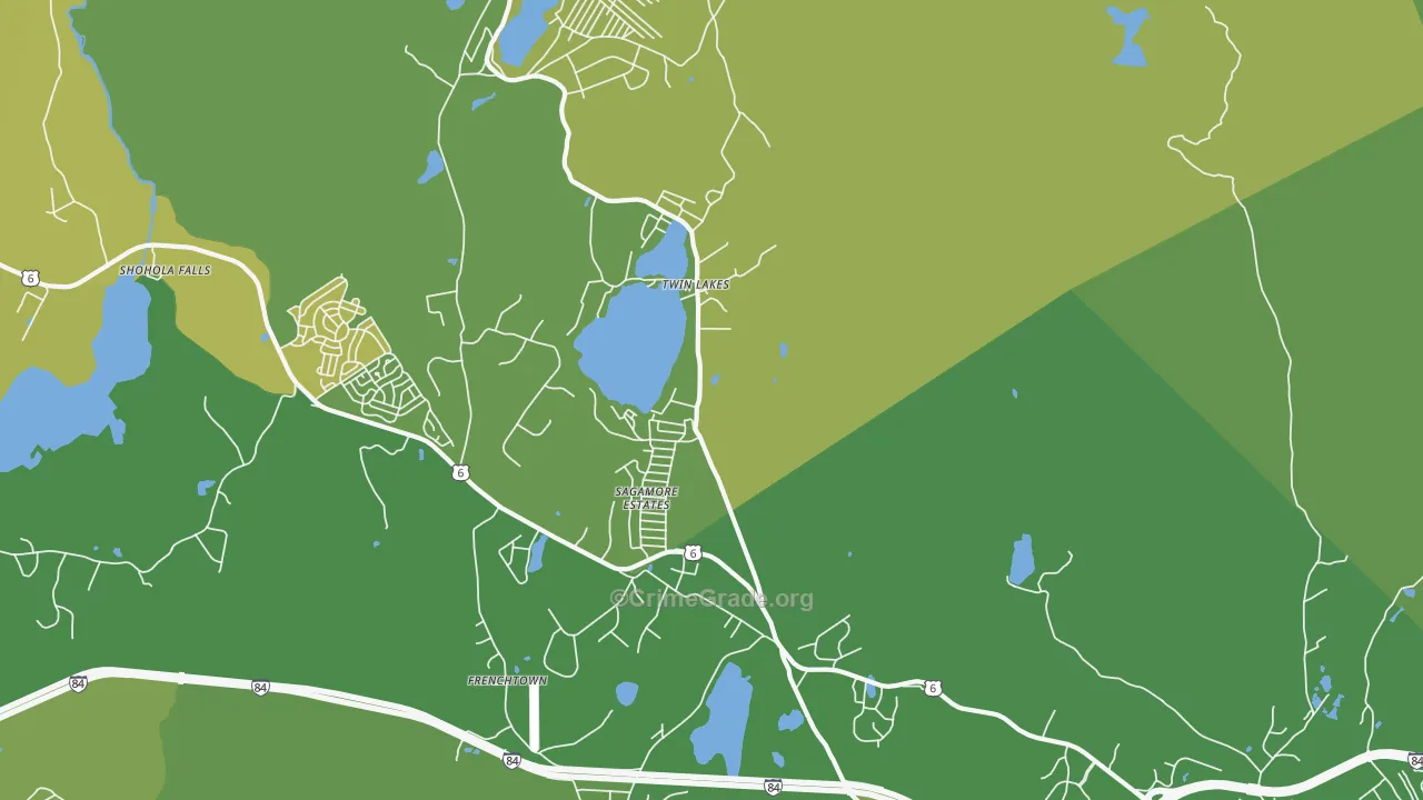 Twin Lakes, PA Map of Vandalism Rates