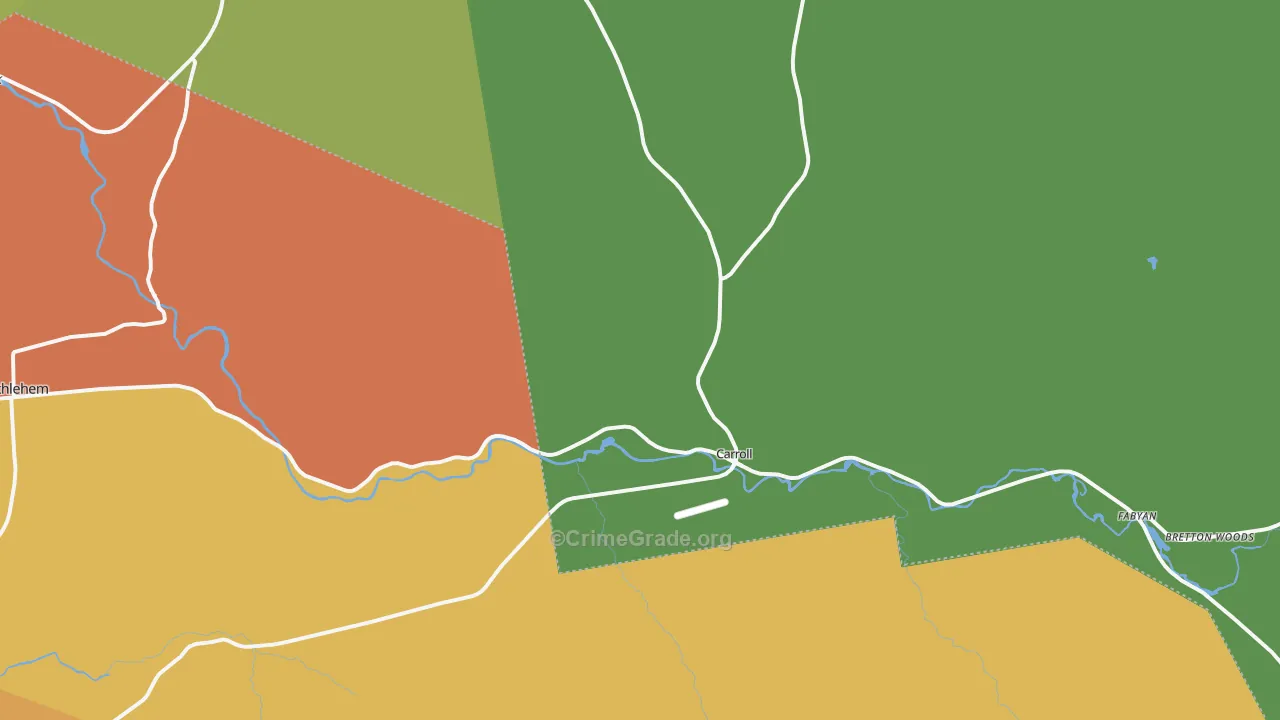 Twin Mountain, NH Map of Vandalism Rates