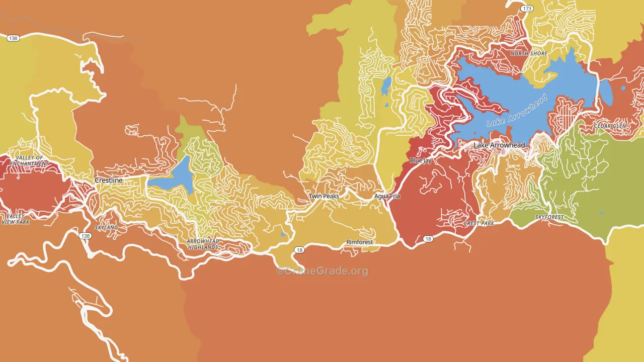 Twin Peaks, CA Map of Vandalism Rates