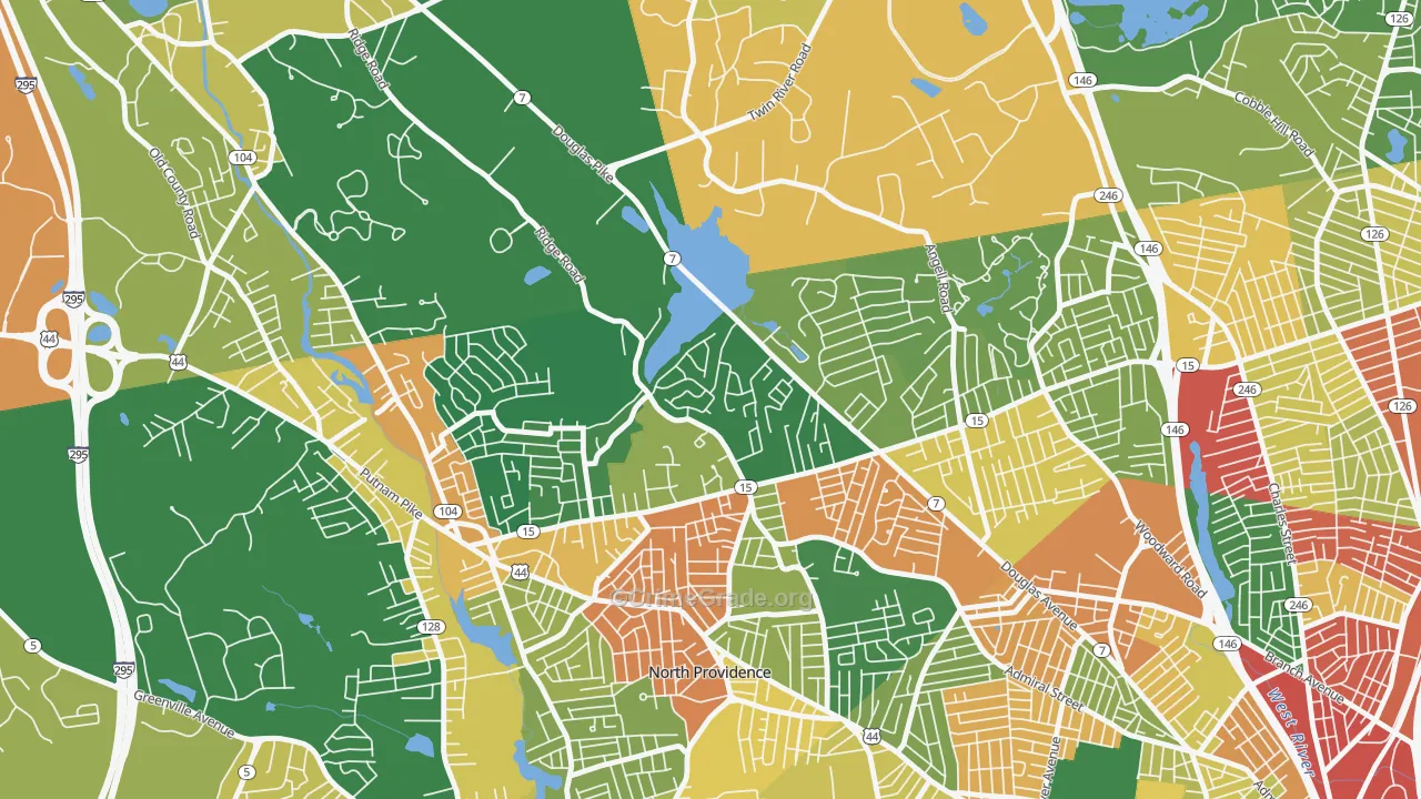Twin Rivers Beach, Providence, RI Map of Vandalism Rates