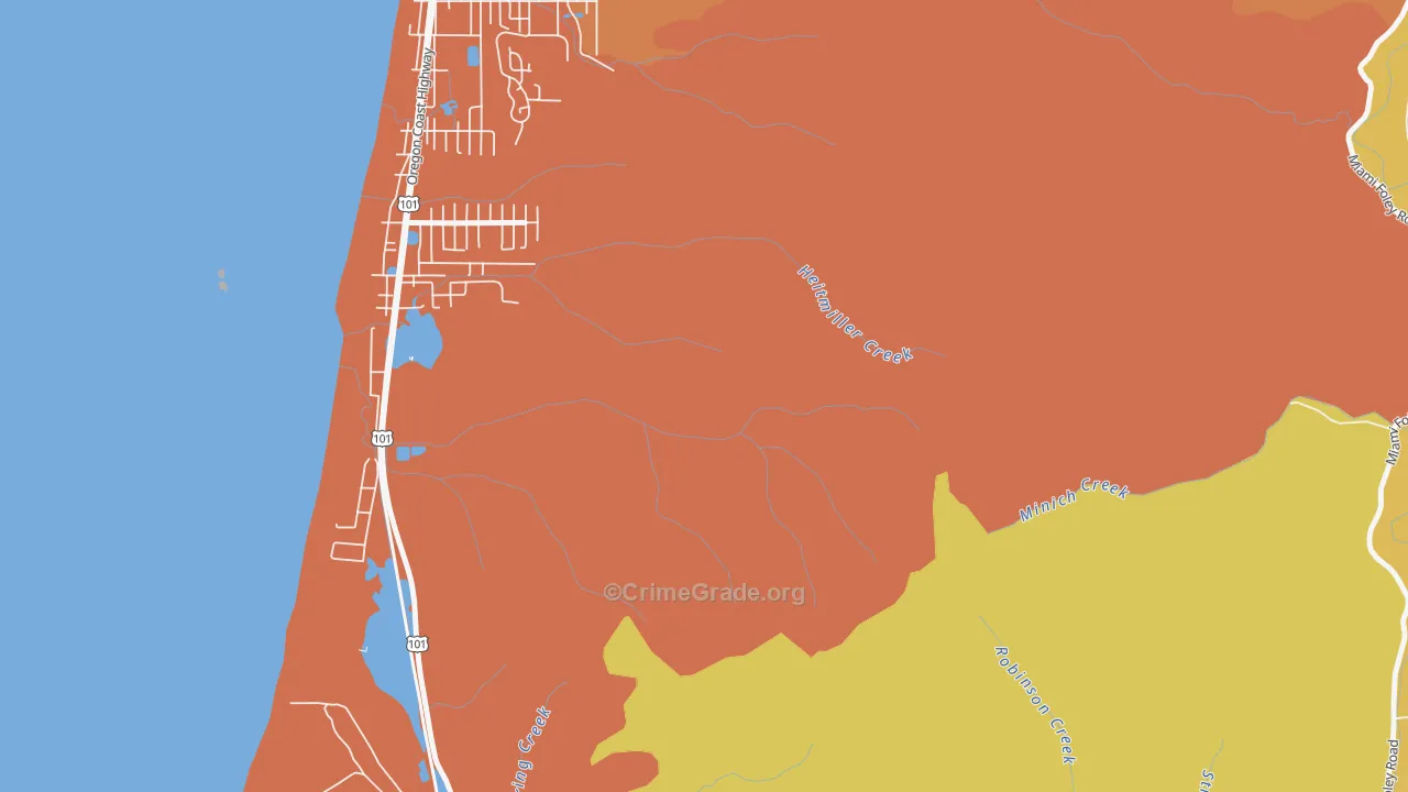 Twin Rocks, OR Map of Vandalism Rates