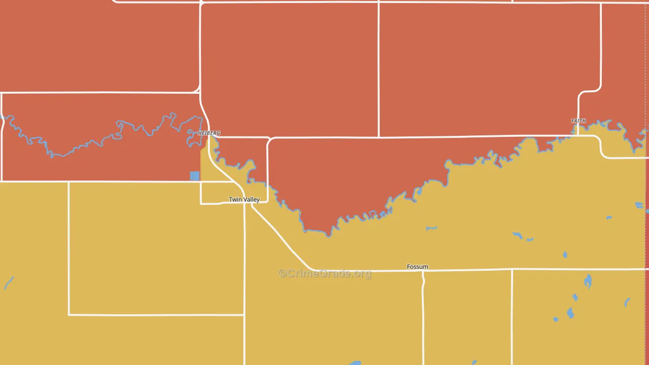 Twin Valley, MN Map of Vandalism Rates