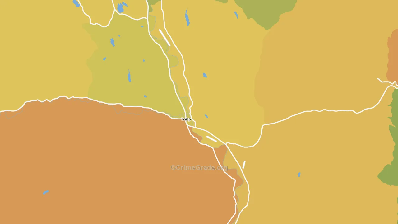 Twisp, WA Map of Vandalism Rates