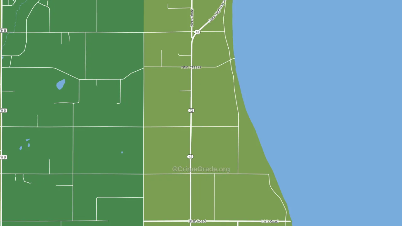 Two Creeks, WI Map of Vandalism Rates