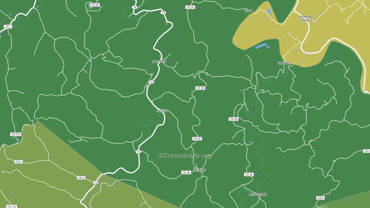 Two Run, WV Map of Vandalism Rates