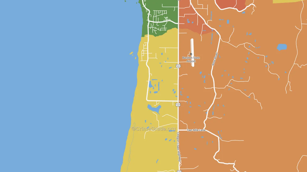 Twomile, OR Map of Vandalism Rates