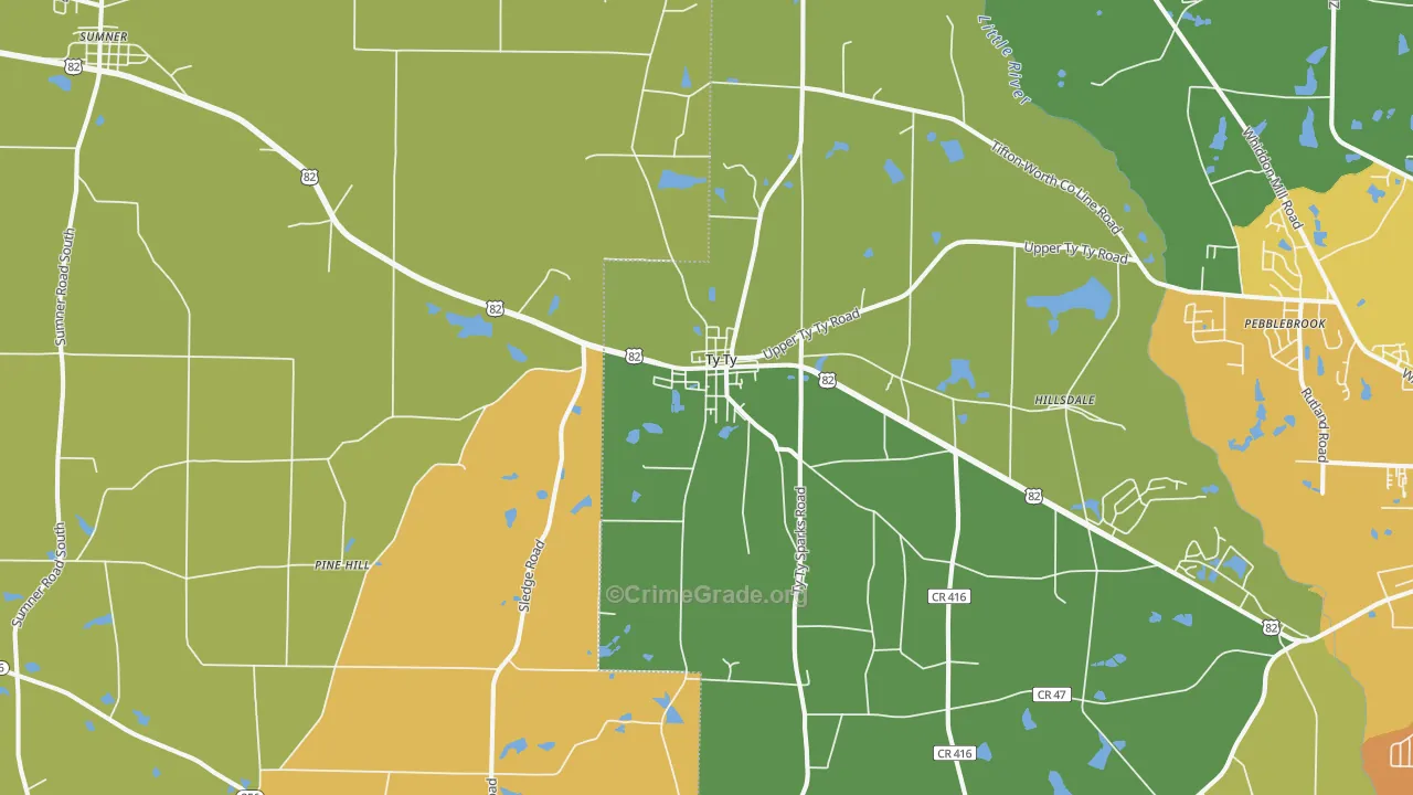 Ty Ty, GA Map of Vandalism Rates