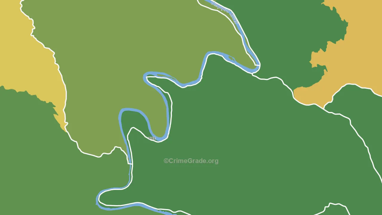 Tyee, OR Map of Vandalism Rates