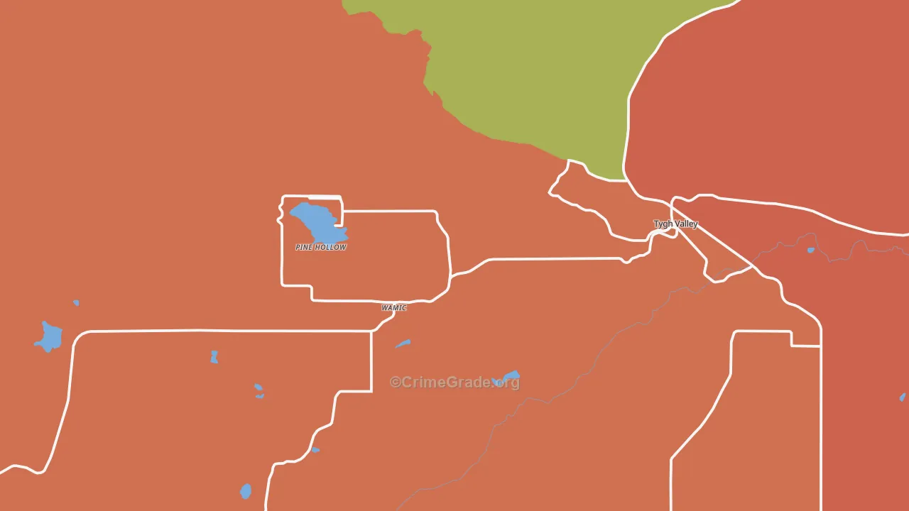 Tygh Valley, OR Map of Vandalism Rates