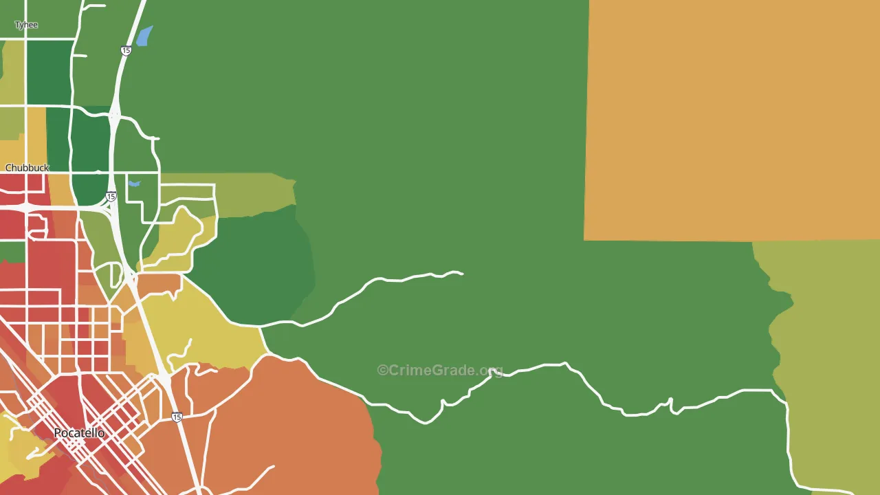 Tyhee, ID Map of Vandalism Rates