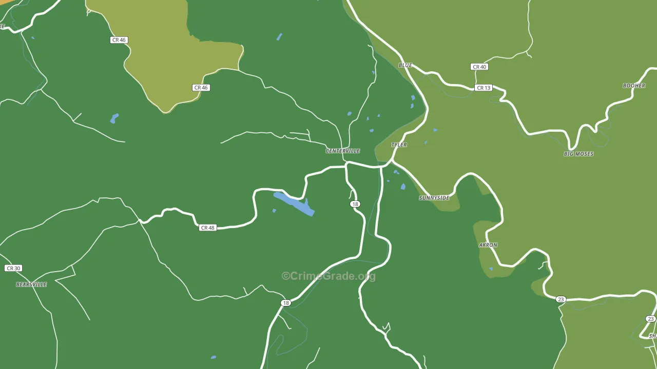 Tyler, WV Map of Vandalism Rates