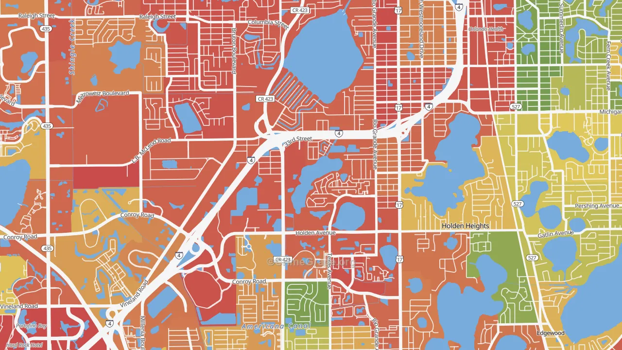 Tymber Skan on the Lake, Orlando, FL Map of Vandalism Rates