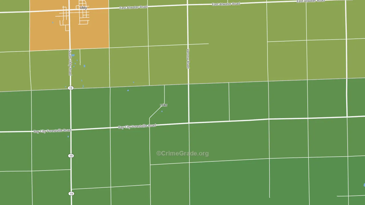 Tyre, MI Map of Vandalism Rates