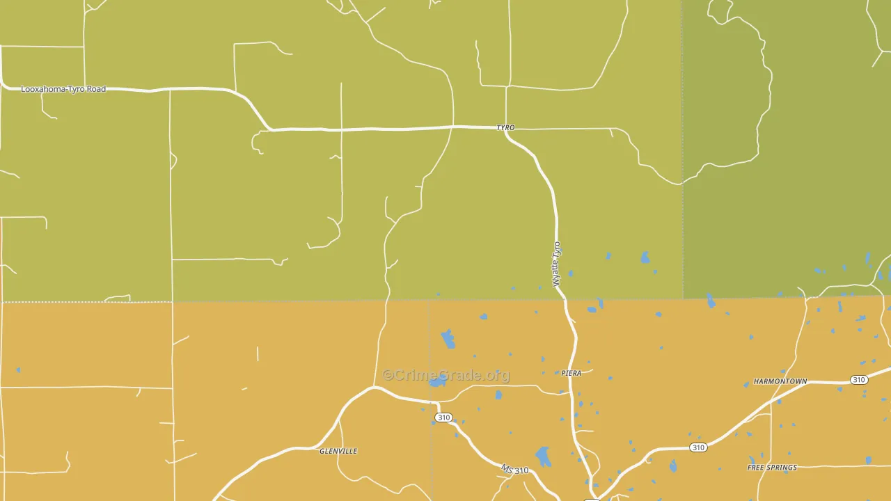 Tyro, MS Map of Vandalism Rates