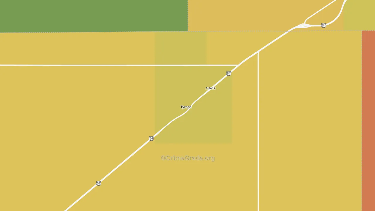 Tyrone, OK Map of Vandalism Rates