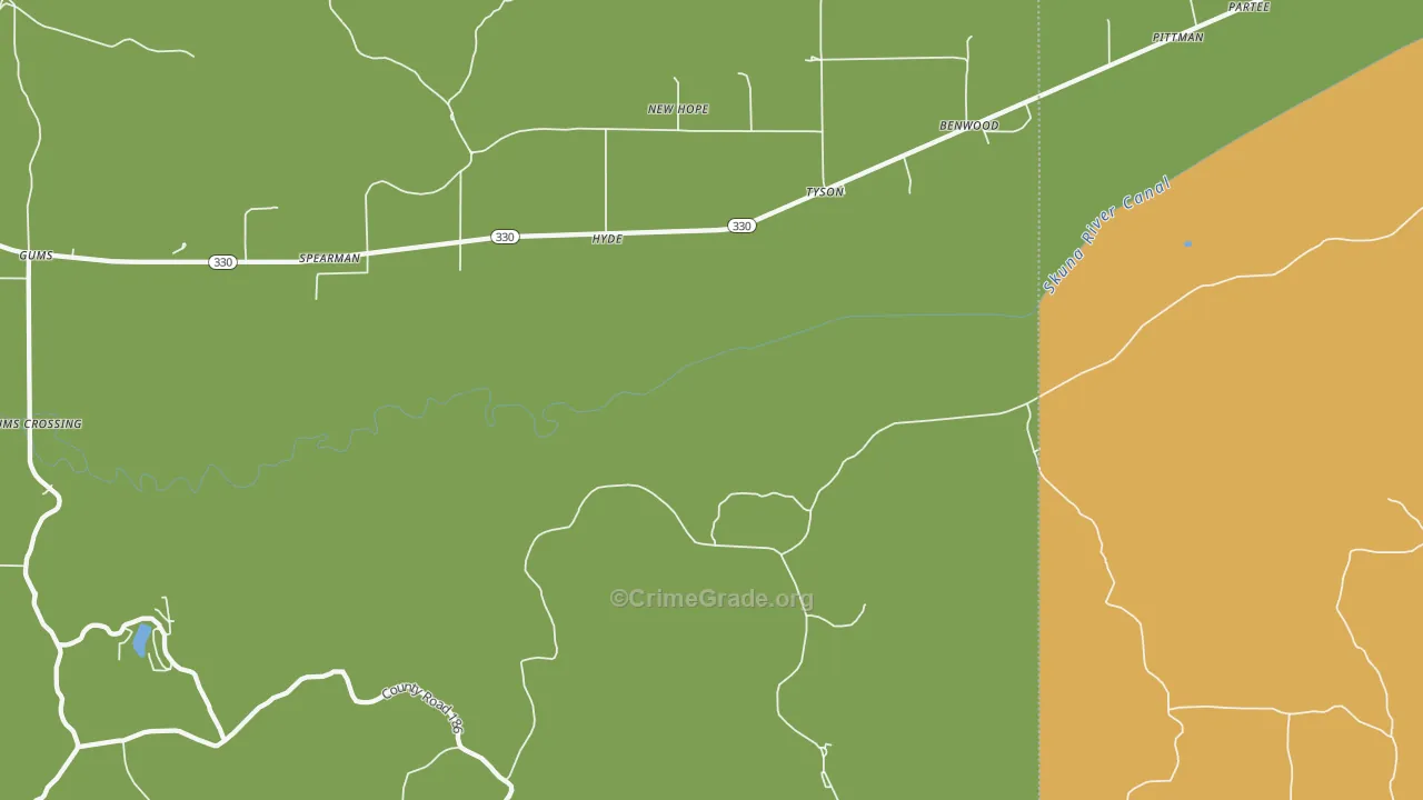 Tyson, MS Map of Vandalism Rates