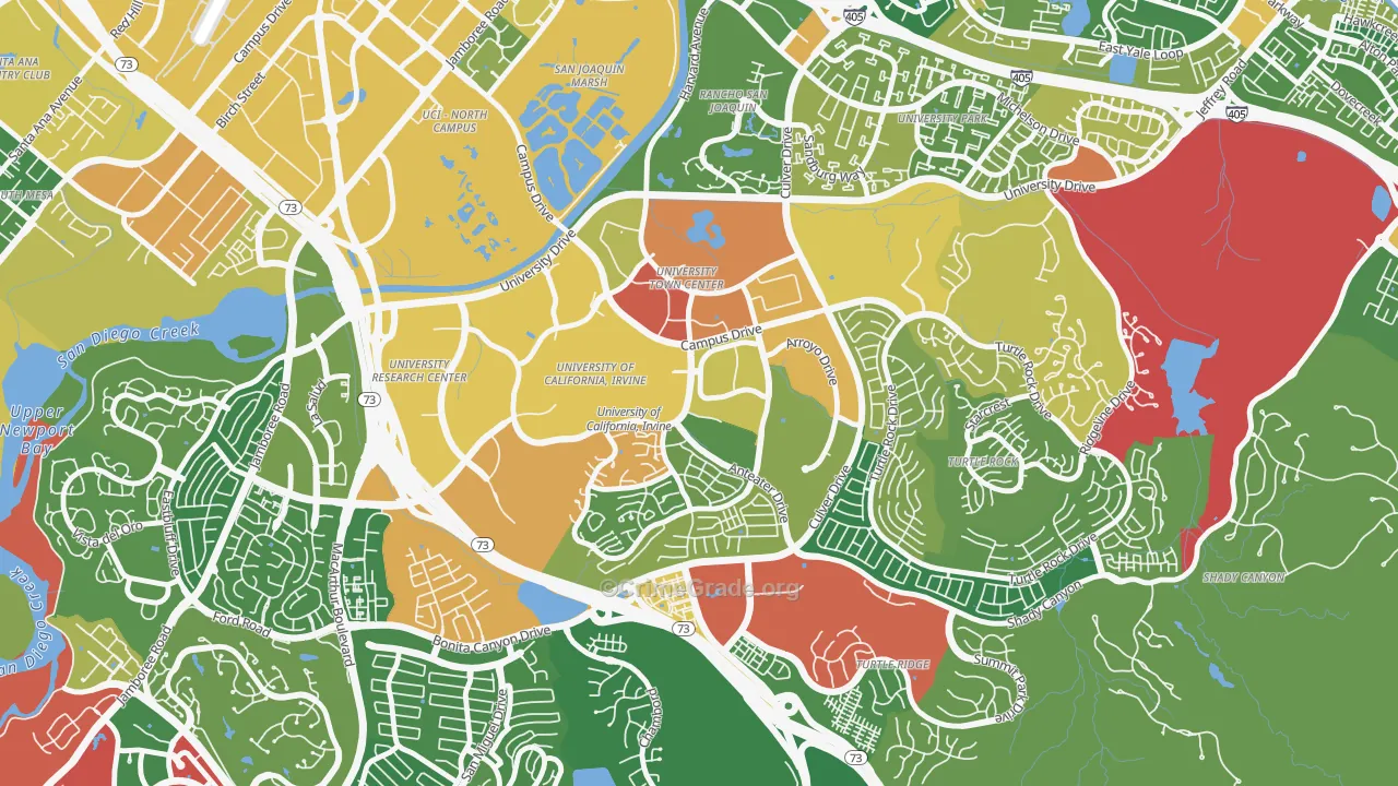 UC Irvine, Irvine, CA Map of Vandalism Rates