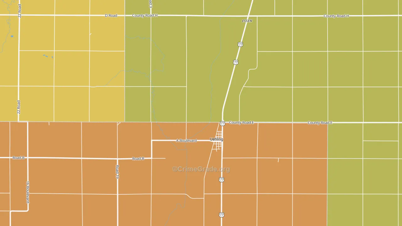 Uehling, NE Map of Vandalism Rates