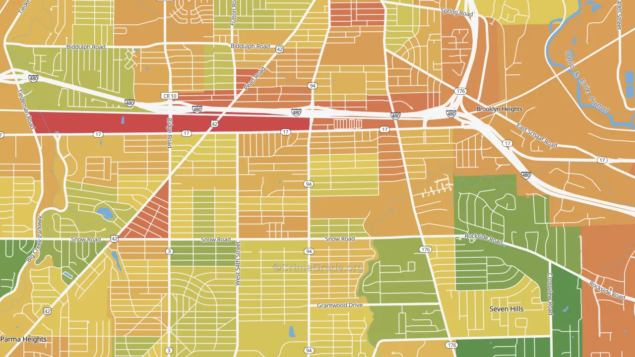 Ukrainian Village, Parma, OH Map of Vandalism Rates