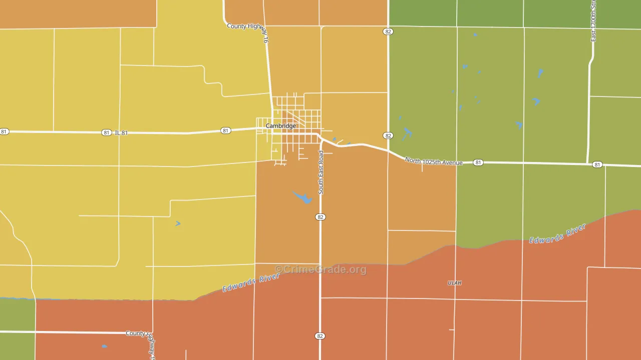 Ulah, IL Map of Vandalism Rates