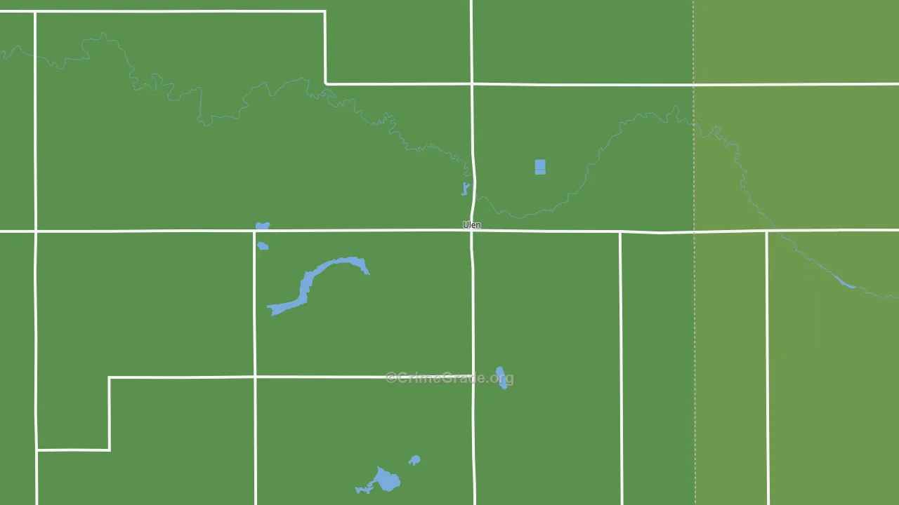 Ulen, MN Map of Vandalism Rates