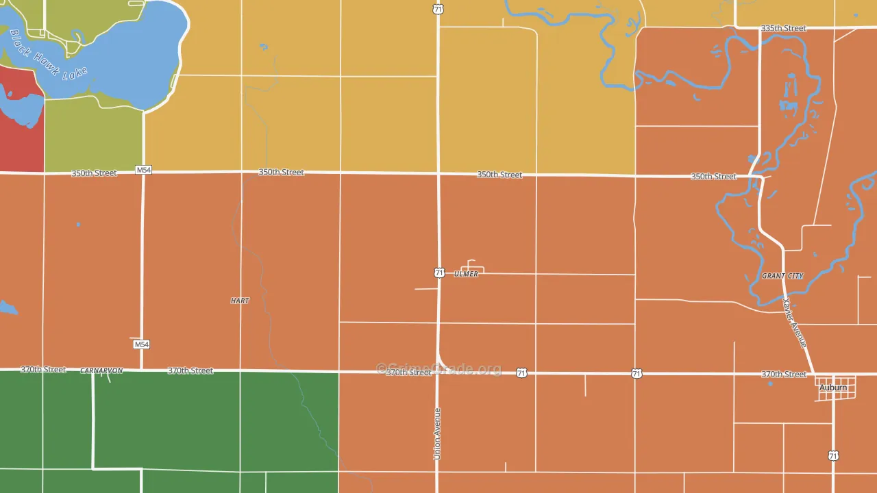 Ulmer, IA Map of Vandalism Rates