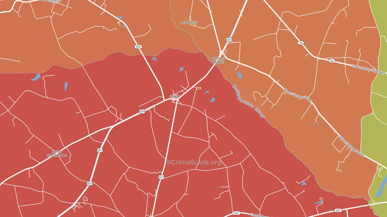 Ulmer, SC Map of Vandalism Rates