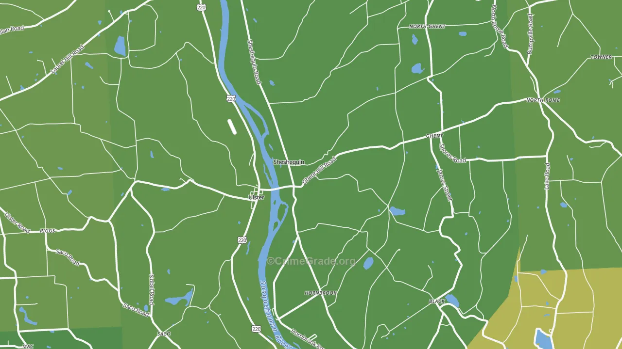 Ulster, PA Map of Vandalism Rates