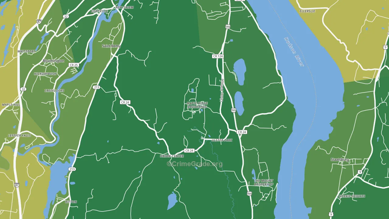 Ulster Park, NY Map of Vandalism Rates