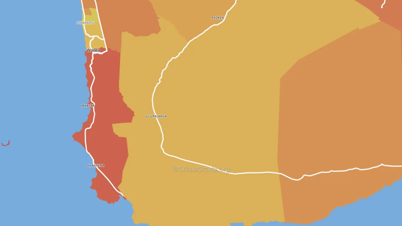 Ulupalakua, HI Map of Vandalism Rates